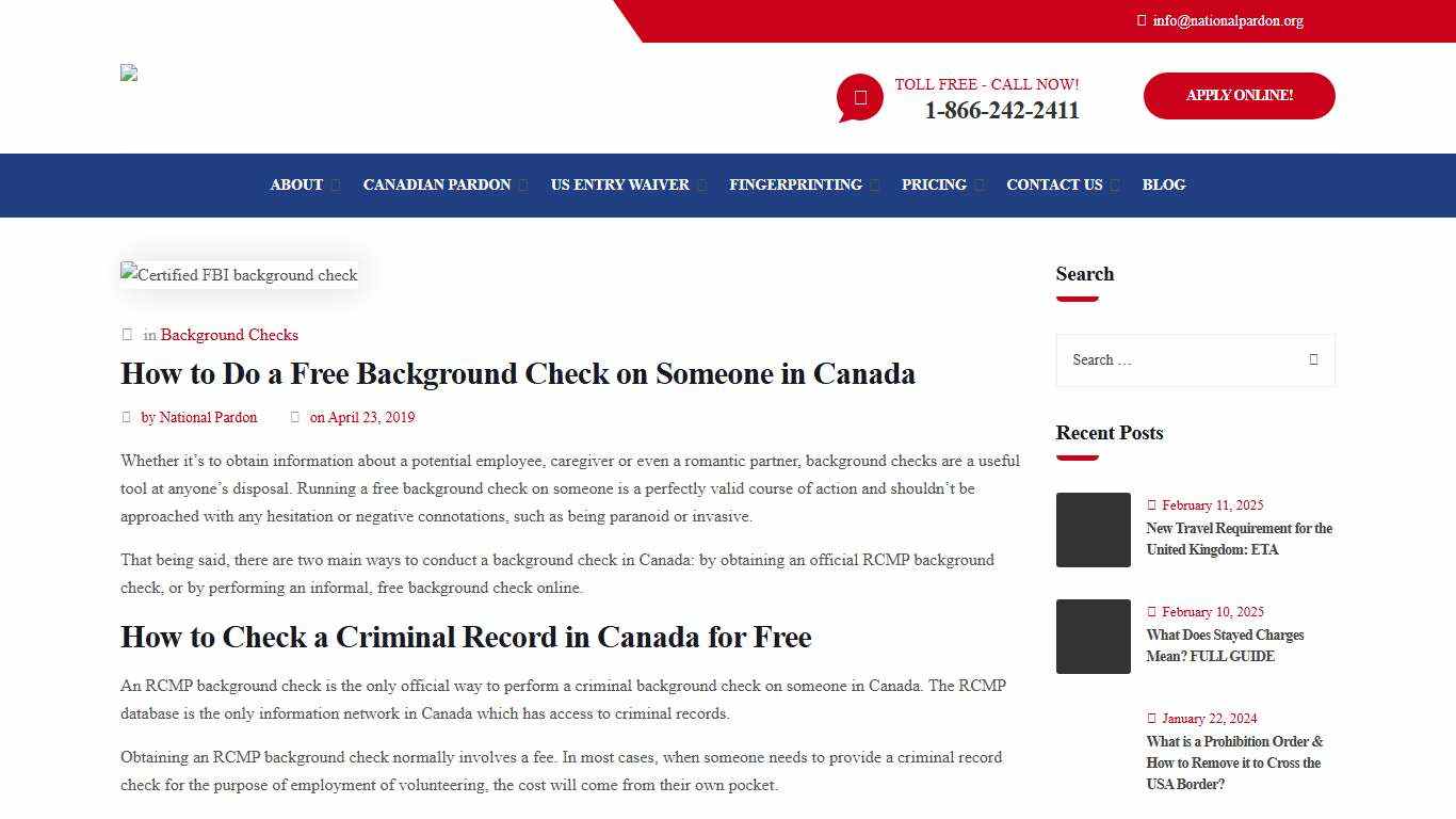 How to Do a Free Background Check on Someone in Canada - National Pardon Centre